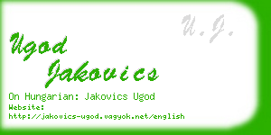ugod jakovics business card